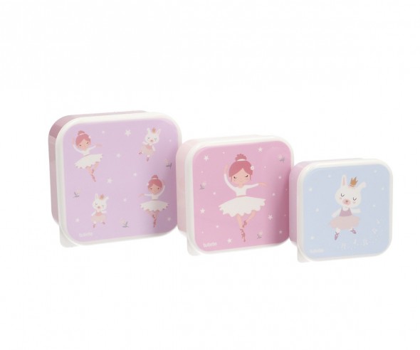 PACK 3 CAJAS ALMUERZO BALLET TUTETE