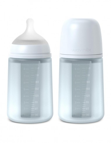 BIBERÓN SILICONA +3M/240ML AZUL SUAVINEX
