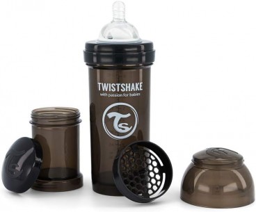 BIBERÓN 260ML NEGRO TWISTSHAKE